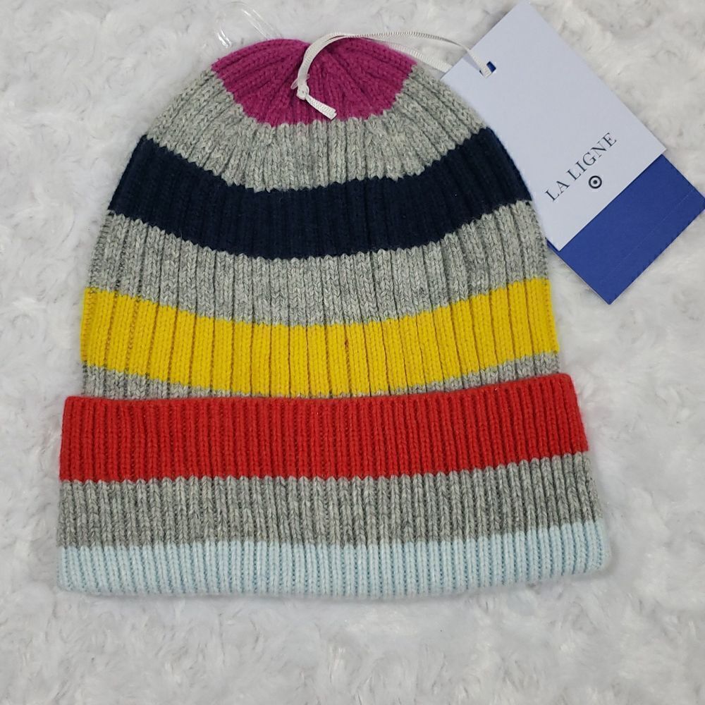Striped Beanie - La Ligne x Target Gray/Purple/Navy